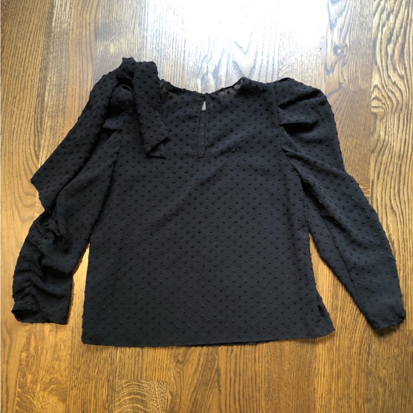 Zara black with a black dots puffed long sleeves. Size XS. Made in Morocco. - Picture 5 of 8